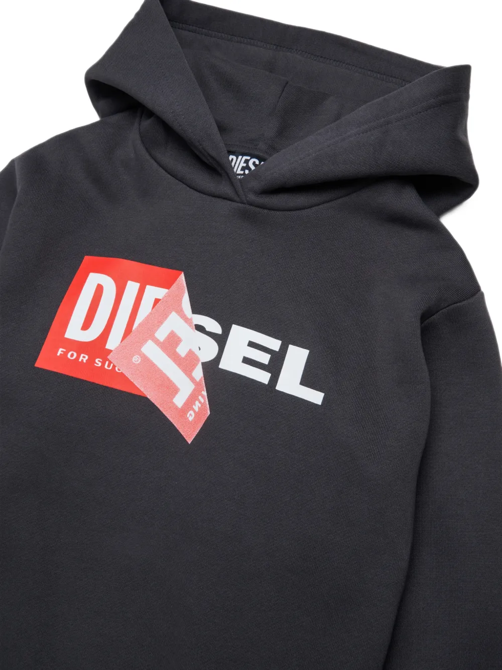Diesel Kids Hoodie met logoprint Grijs