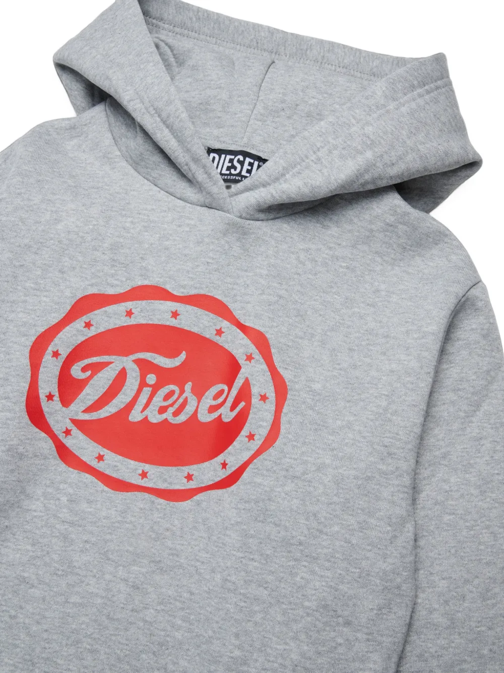 Diesel Kids Hoodie met logoprint Grijs
