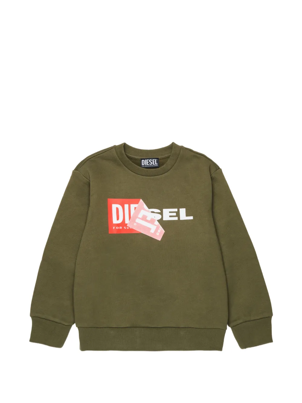 Diesel Kids Felpa in cotone con logo - Verde
