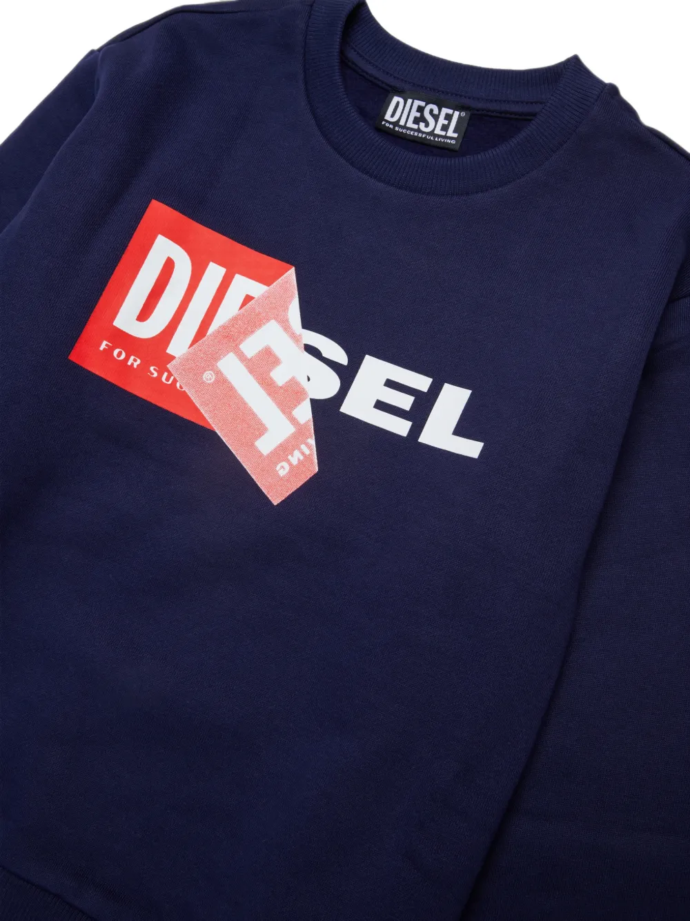 Diesel Kids Sweater met logoprint Blauw