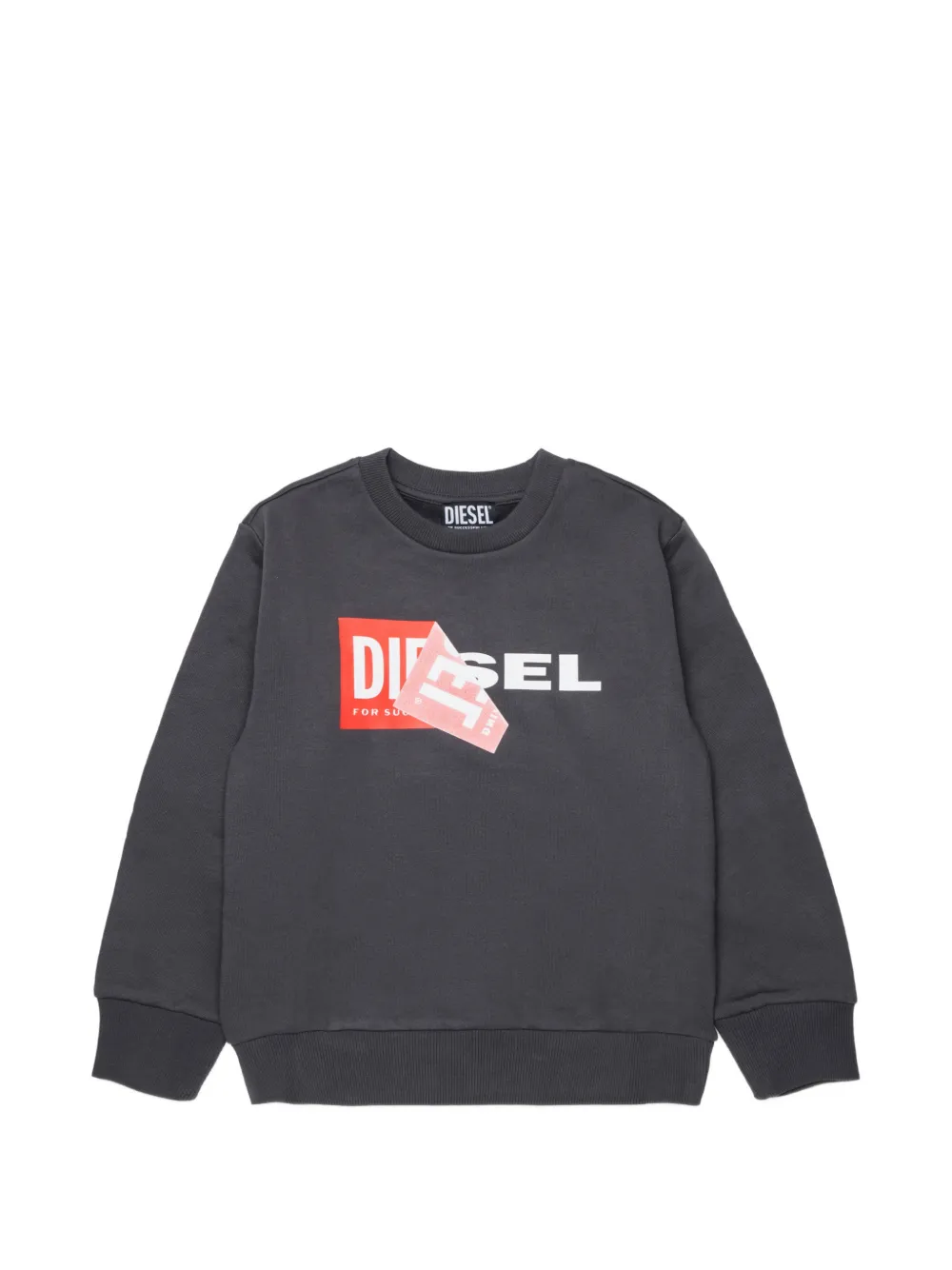 Diesel Kids Felpa in cotone con logo - Grigio