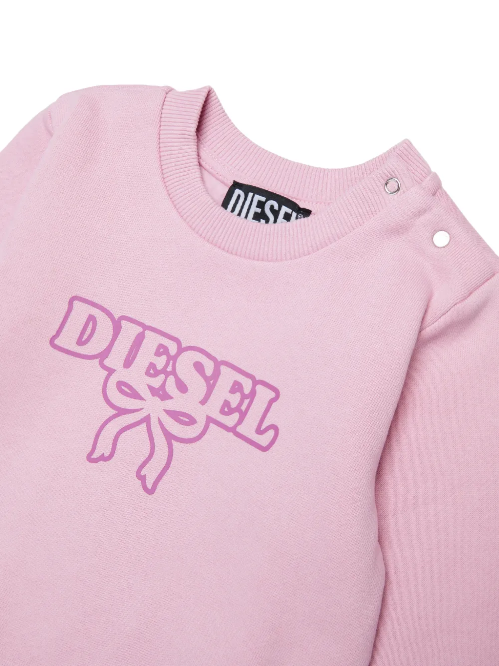 Diesel Kids Trui met strikdetail en logoprint Roze