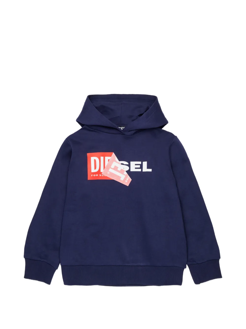 Diesel Kids Felpa con cappuccio e logo - Blu