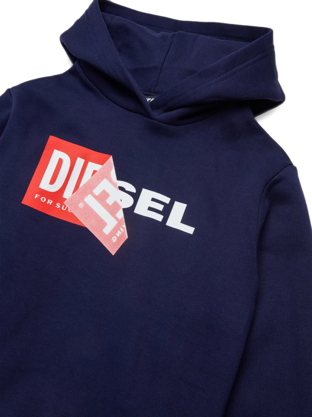 Diesel Kids Hoodie met logoprint Blauw