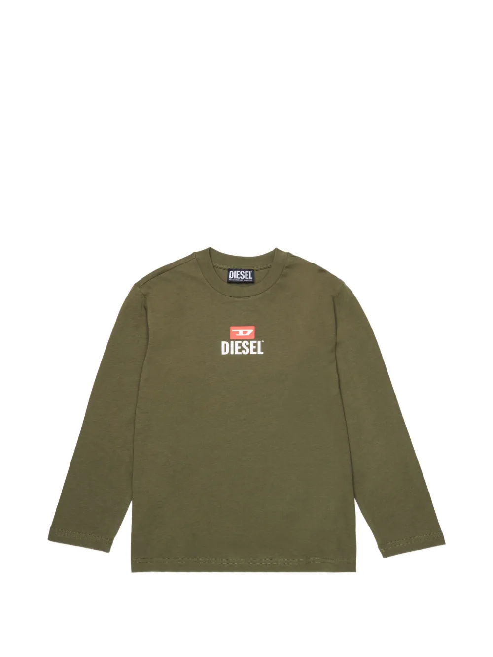 Diesel Kids logo-print long-sleeve T-shirt - Verde