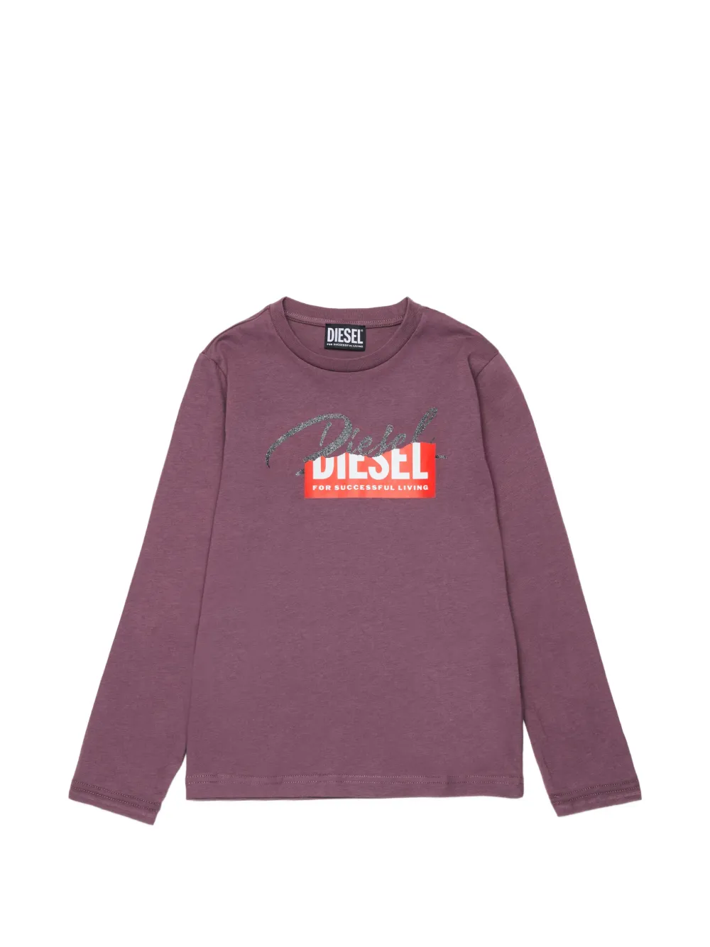 Diesel Kids logo-print long-sleeve T-shirt - Viola