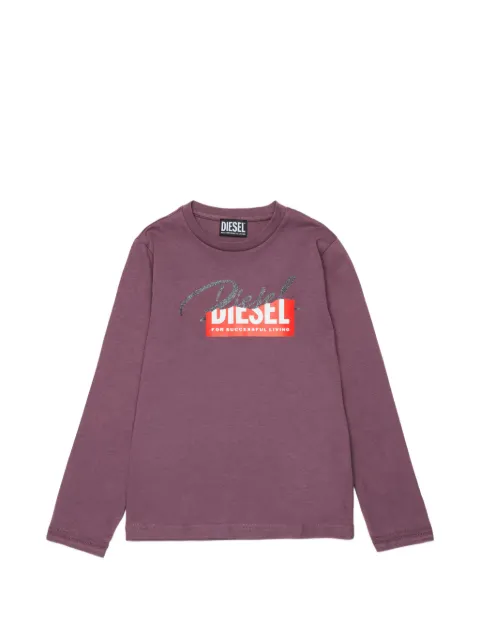 Diesel Kids logo-print long-sleeve T-shirt