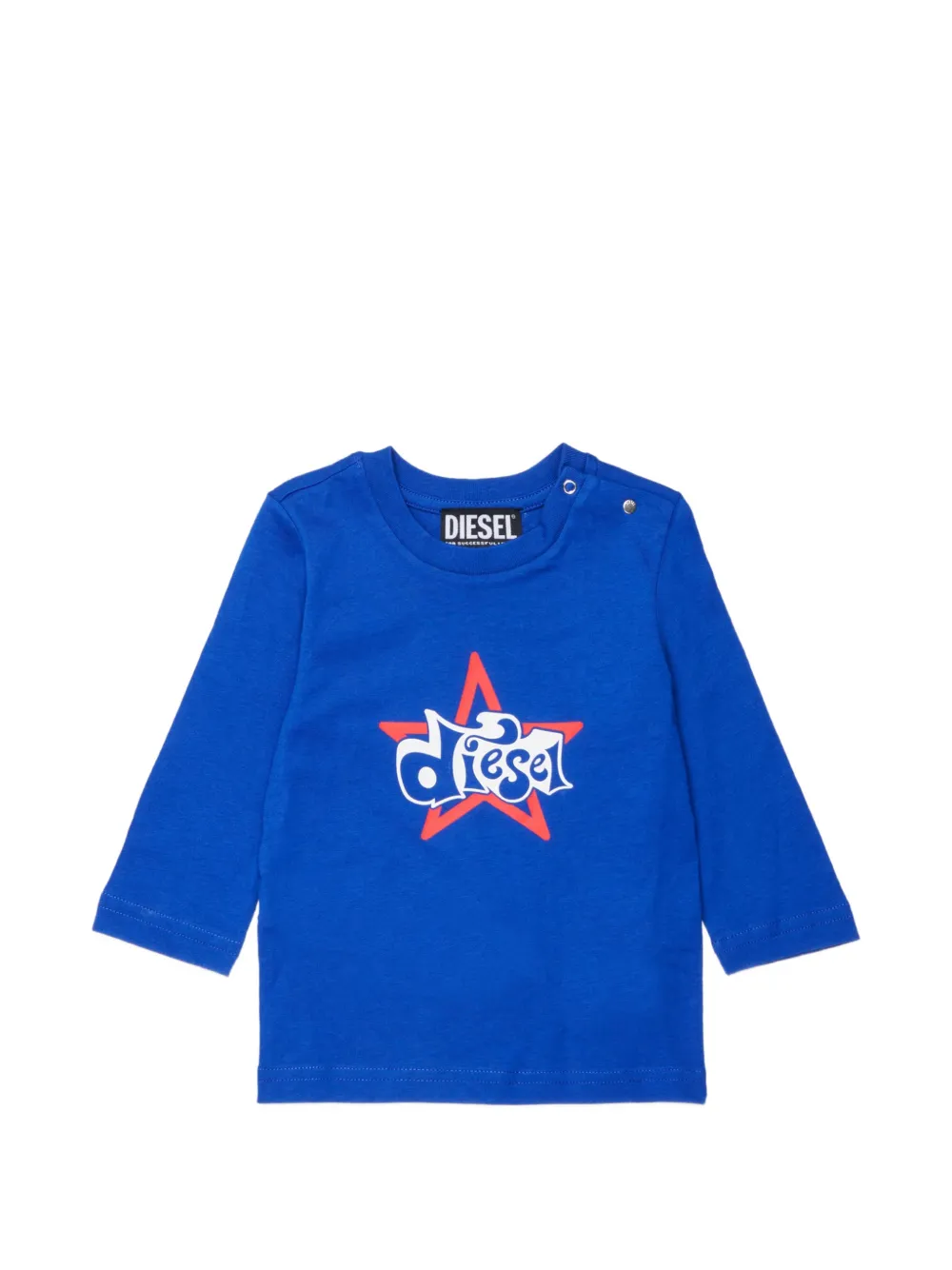 Diesel Kids logo-print long-sleeve T-shirt - Blu