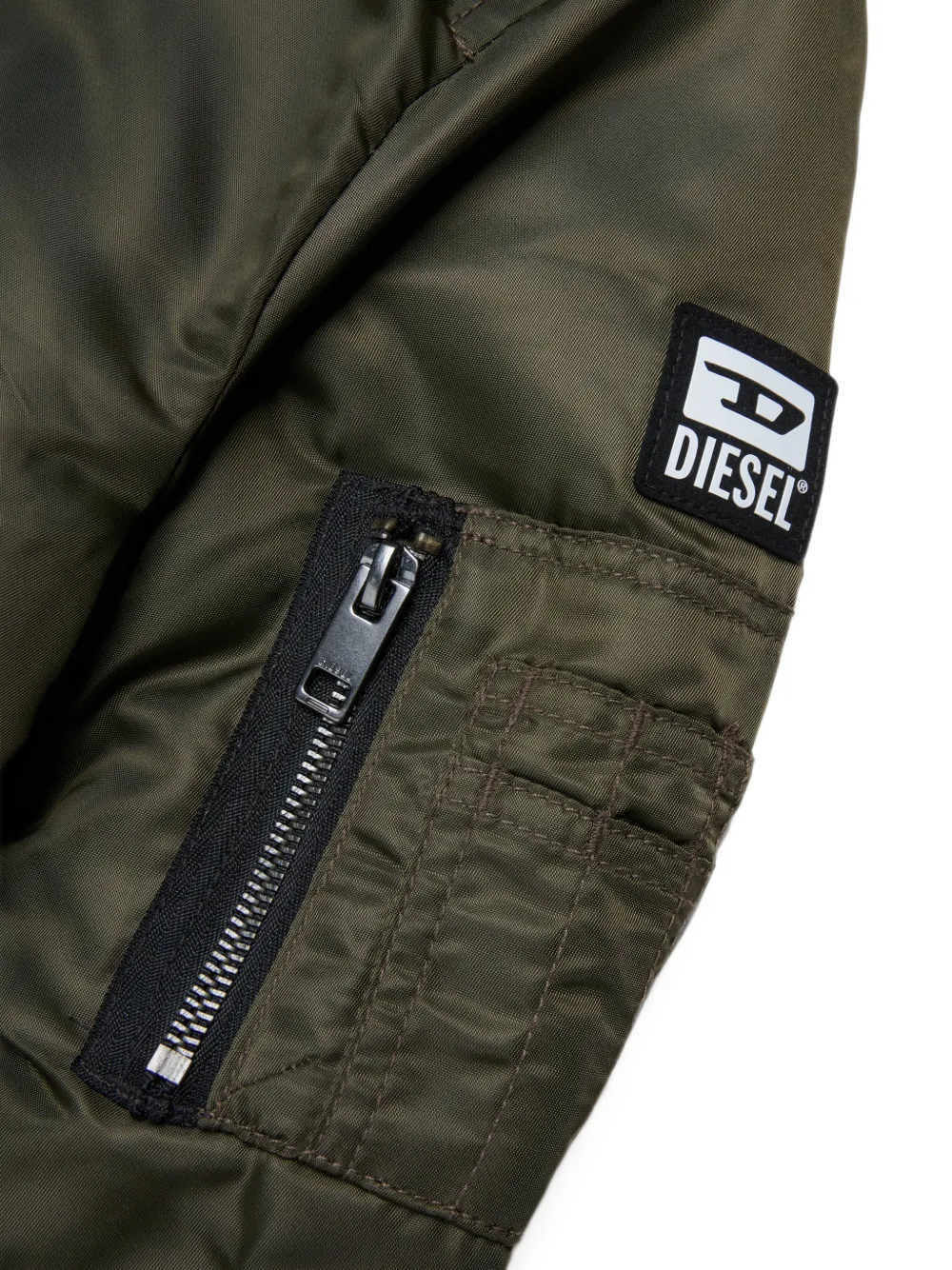 Diesel Kids Bomberjack met logopatch Groen
