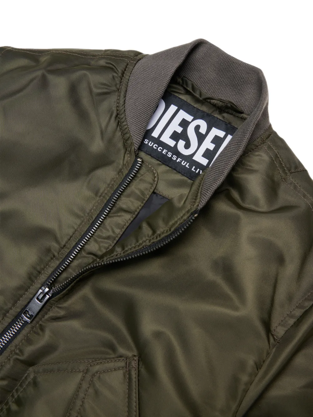 Diesel Kids Bomberjack met logopatch Groen