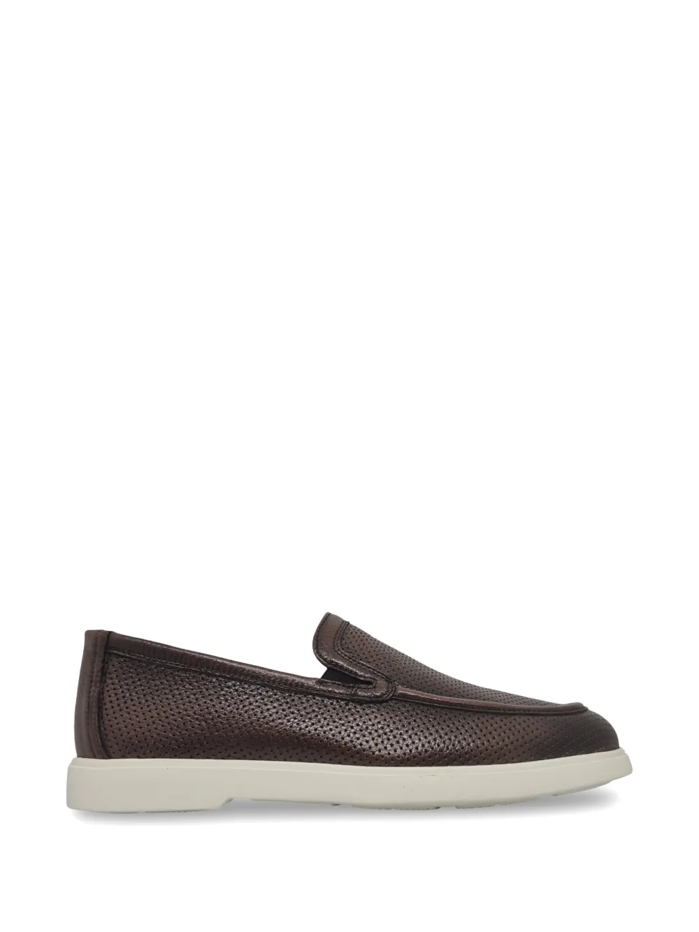 Barrett perforated leather loafers - Marrone
