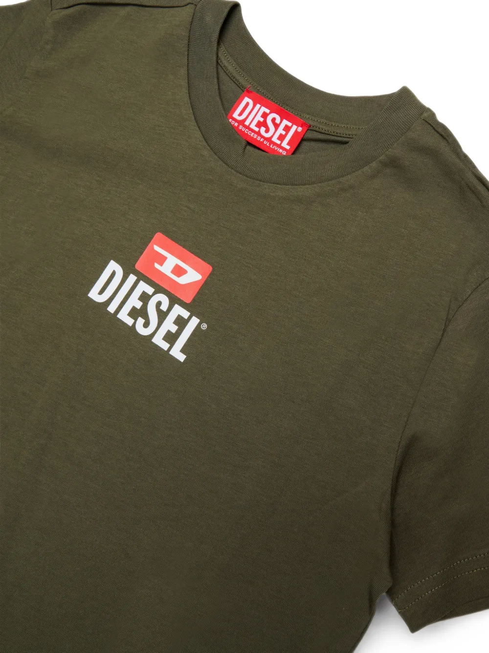 Diesel Kids T-shirt met logoprint Groen