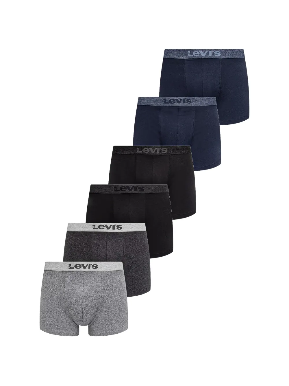 Levi's Boxer con logo in vita (6 pezzi) - Nero