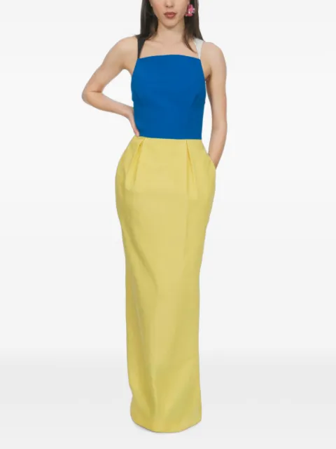 Rosie Assoulin Simon Says colour-block maxi dress