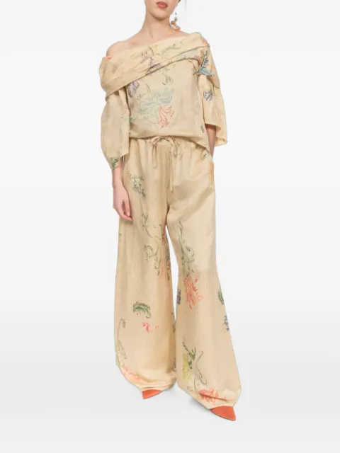 Rosie Assoulin pantalon à fleurs en jacquard