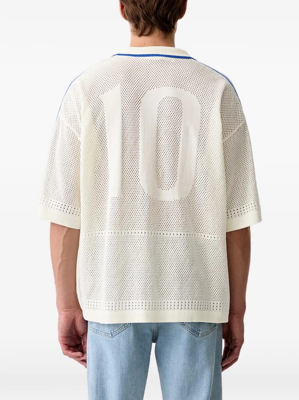 adidas Resort mesh gebreid overhemd Wit