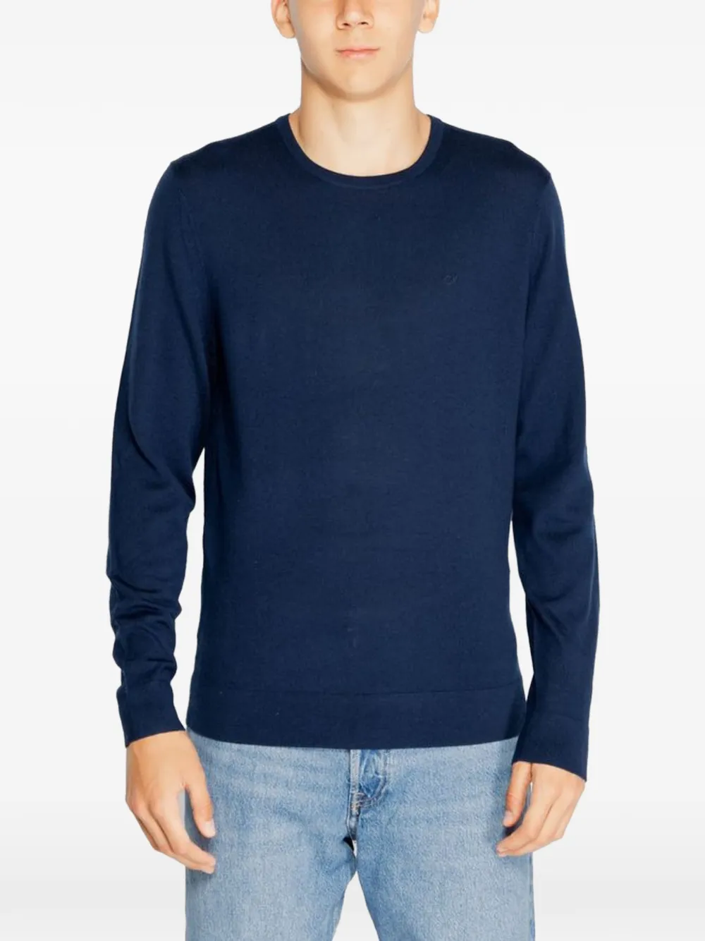 Calvin Klein Maglione girocollo in lana merino - Blu