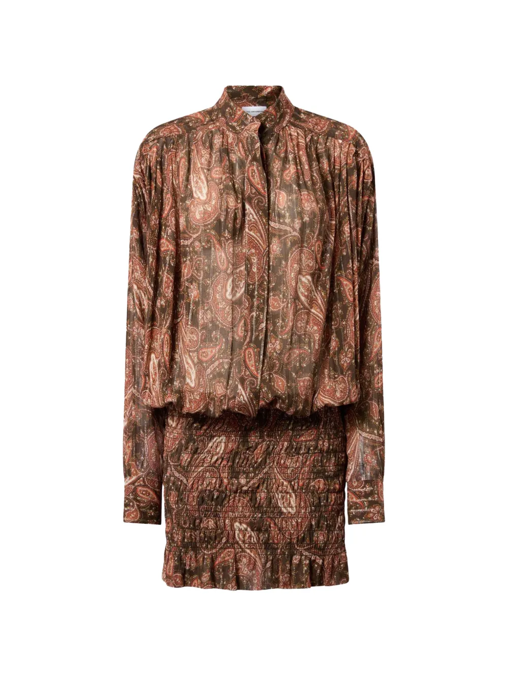 THE ANDAMANE Rania paisley-print smocked dress - Braun