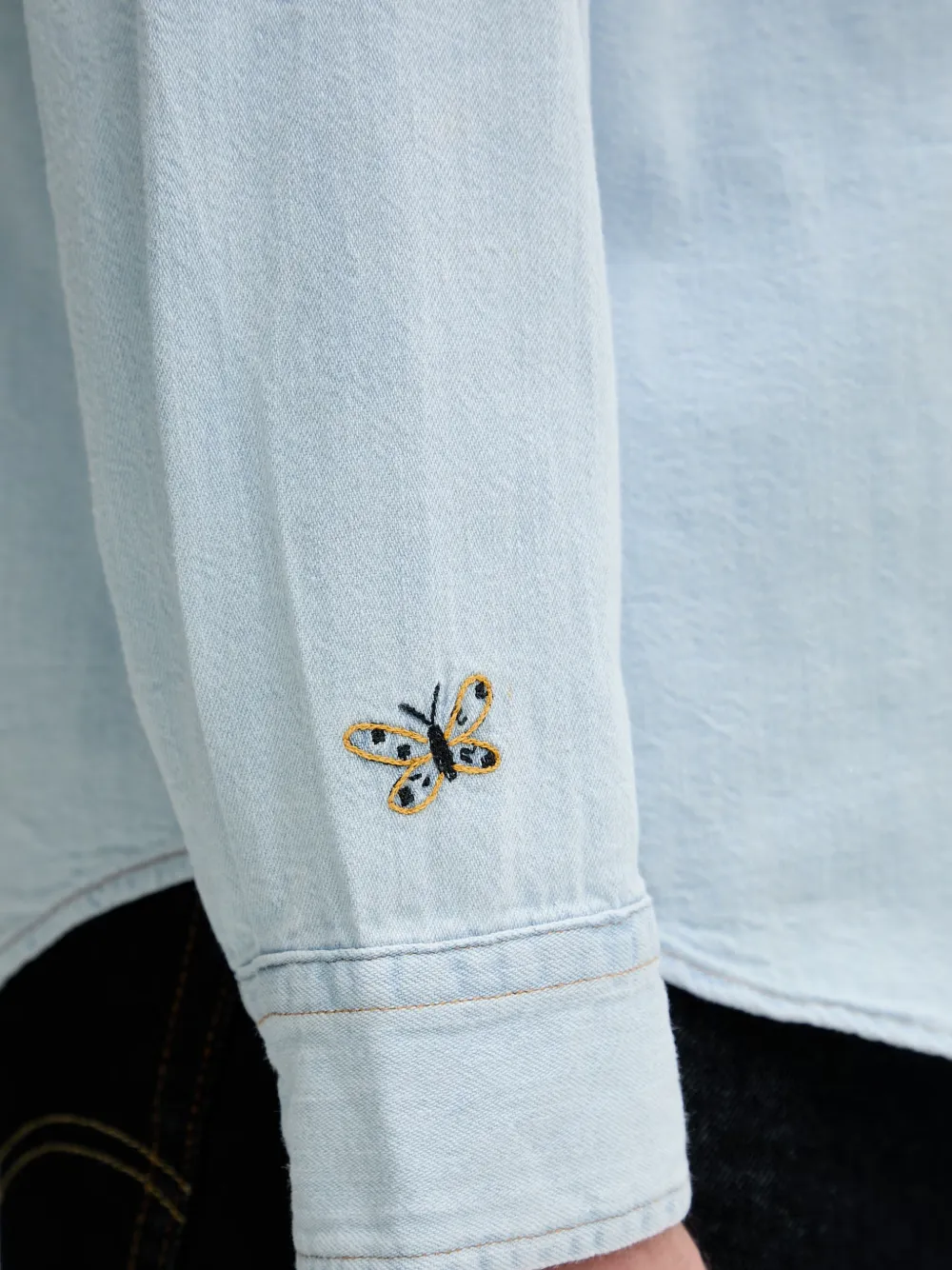 Levi's Overhemd met geborduurde bloemen Blauw