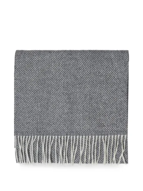 Lanvin herringbone fringe-trim scarf