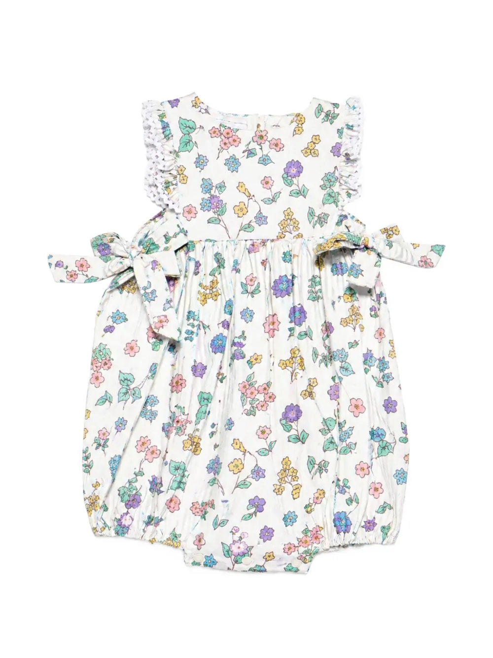 Mariella Ferrari floral-print ruffled romper - Bianco