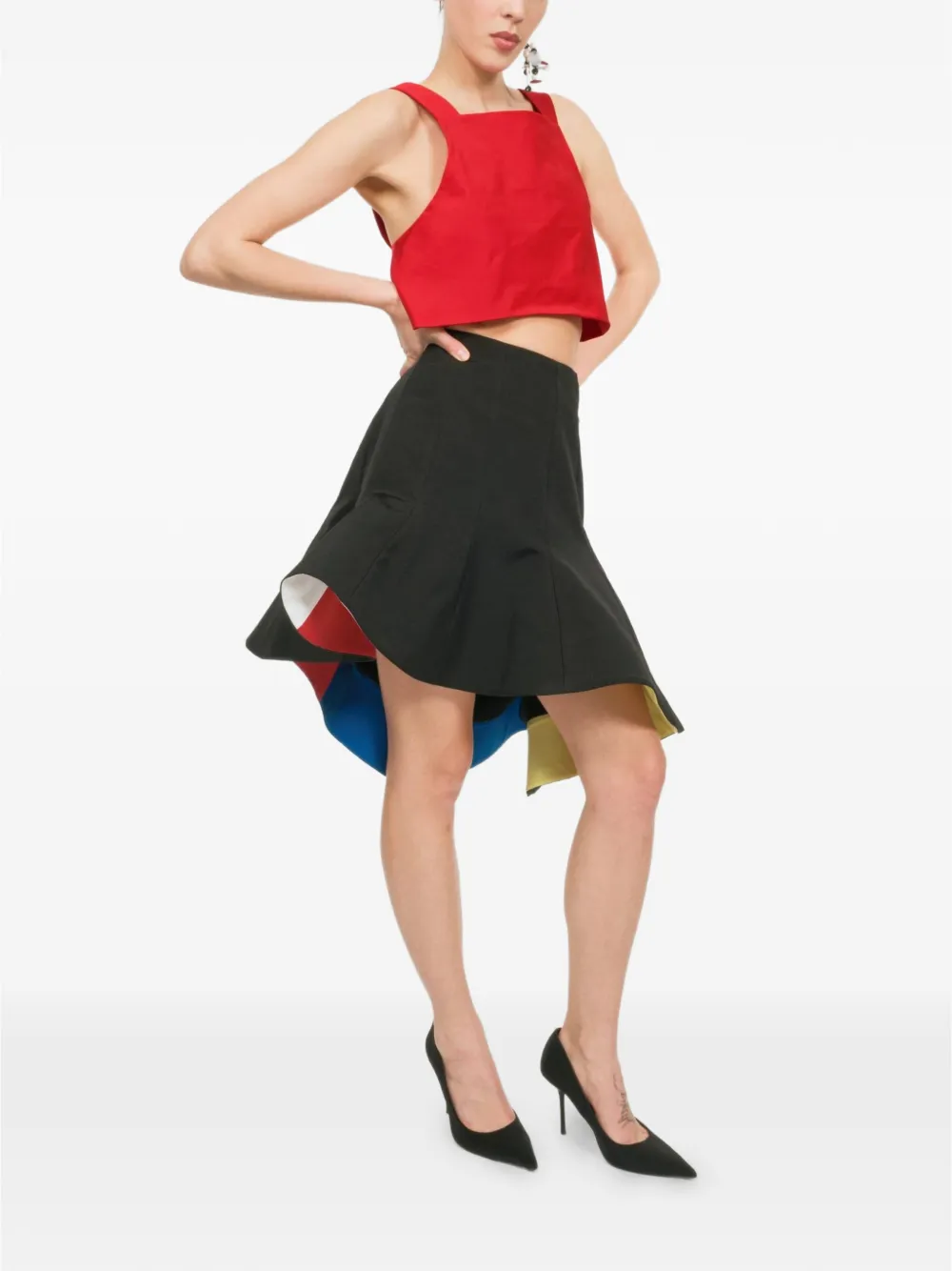 Rosie Assoulin Simon Says Peak Drama mini skirt - Nero