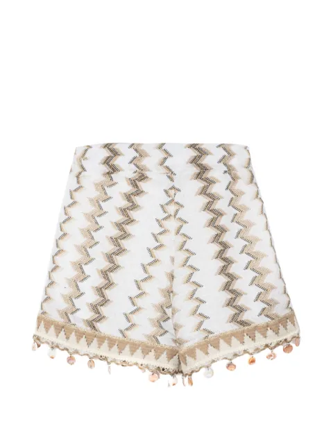 PHO FIRENZE geometric-pattern pendant-detail shorts