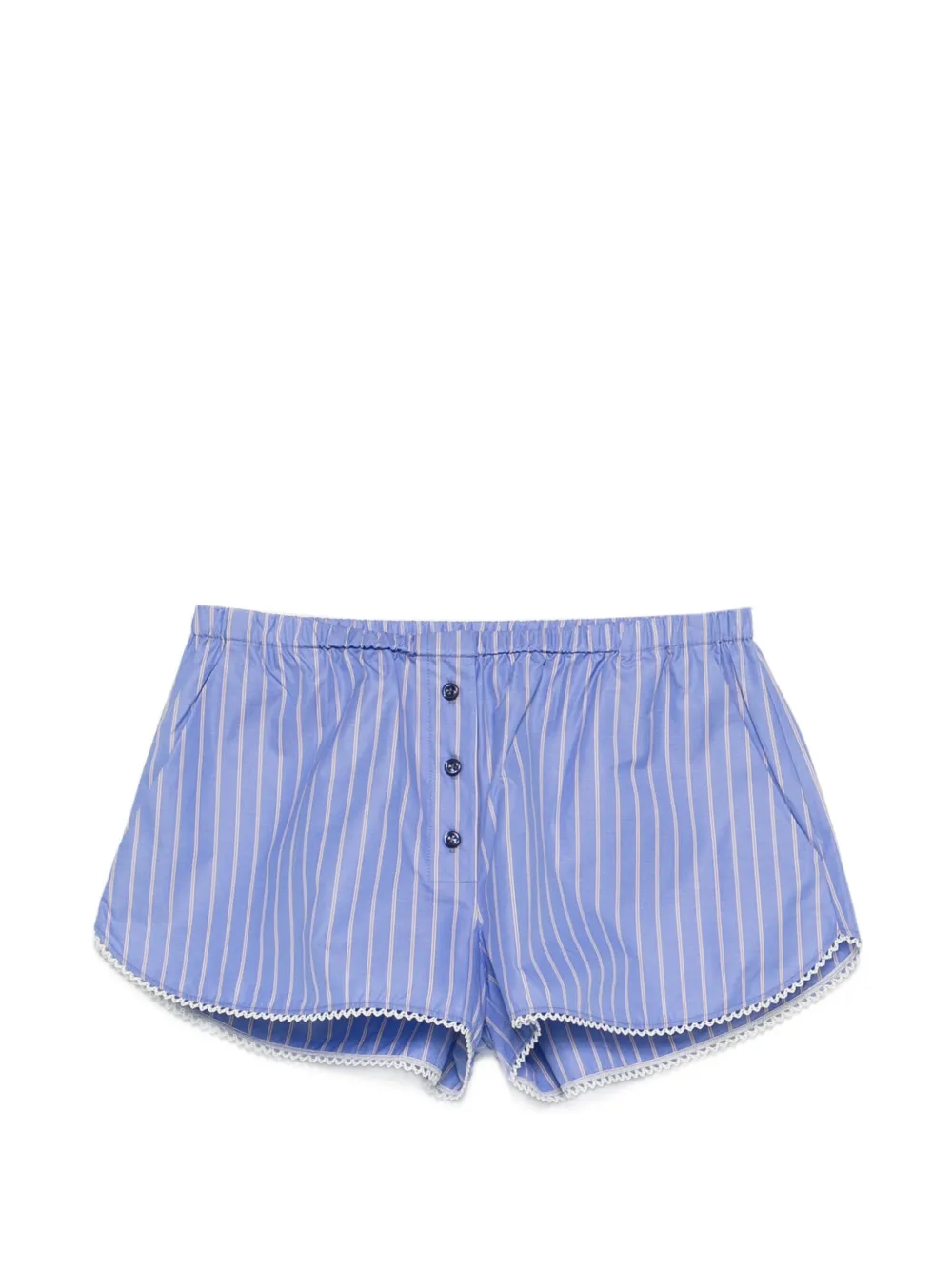 THE ANDAMANE Arabella striped buttoned shorts - Blu