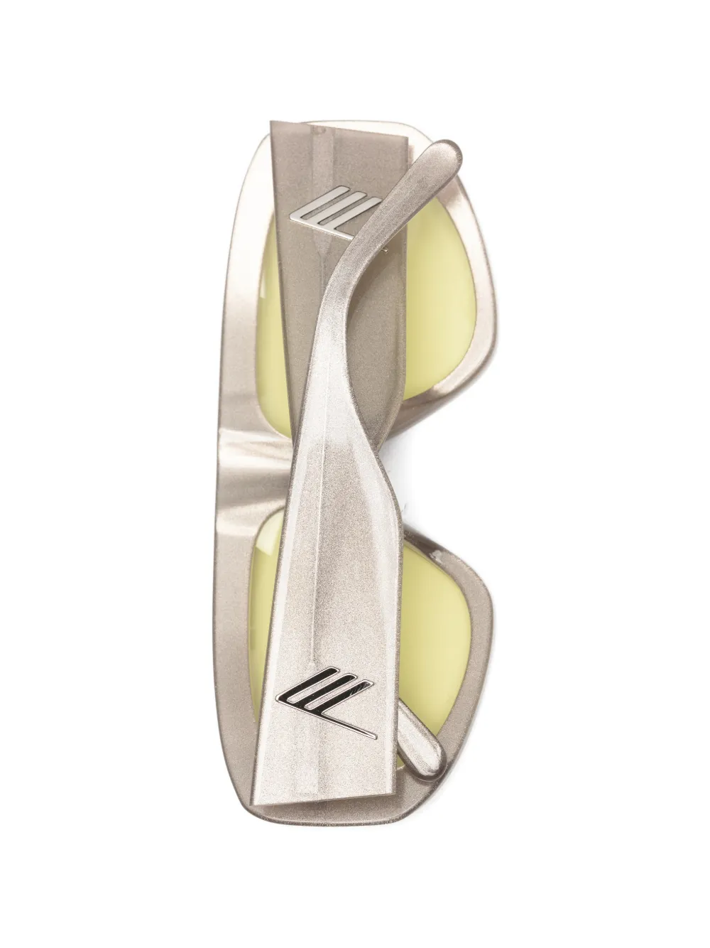The Attico x Linda Farrow zonnebril met geometrisch montuur Zilver