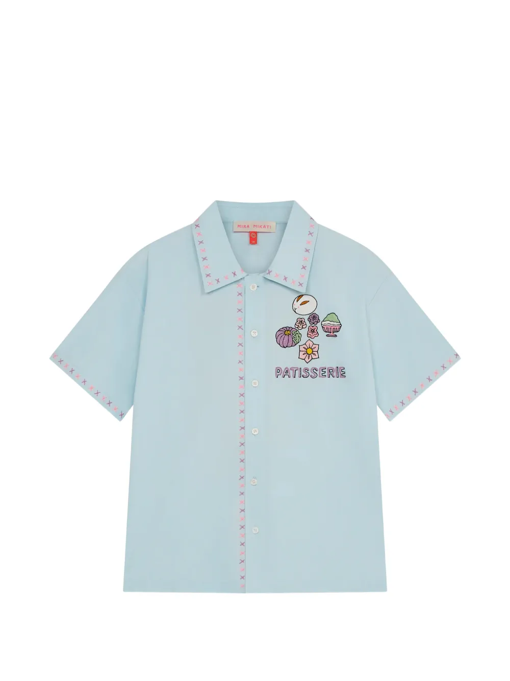 Mira Mikati embroidered short-sleeve shirt - Blu