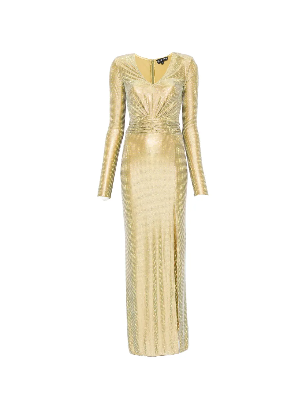 MIRON crystal-embellished front-slit dress - Green