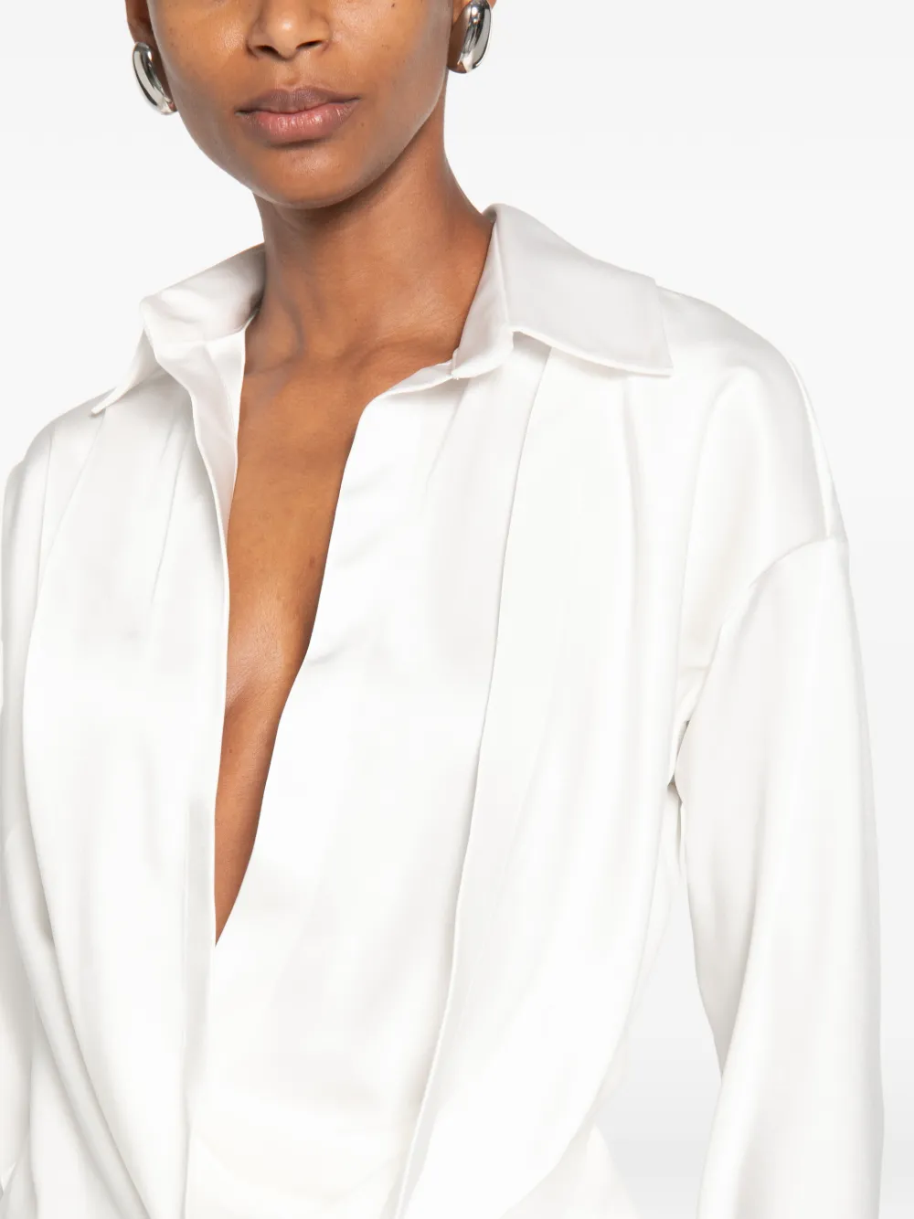 Vestiaire d'un Oiseau Libre Asymmetrisch gedrapeerde midi-jurk Wit