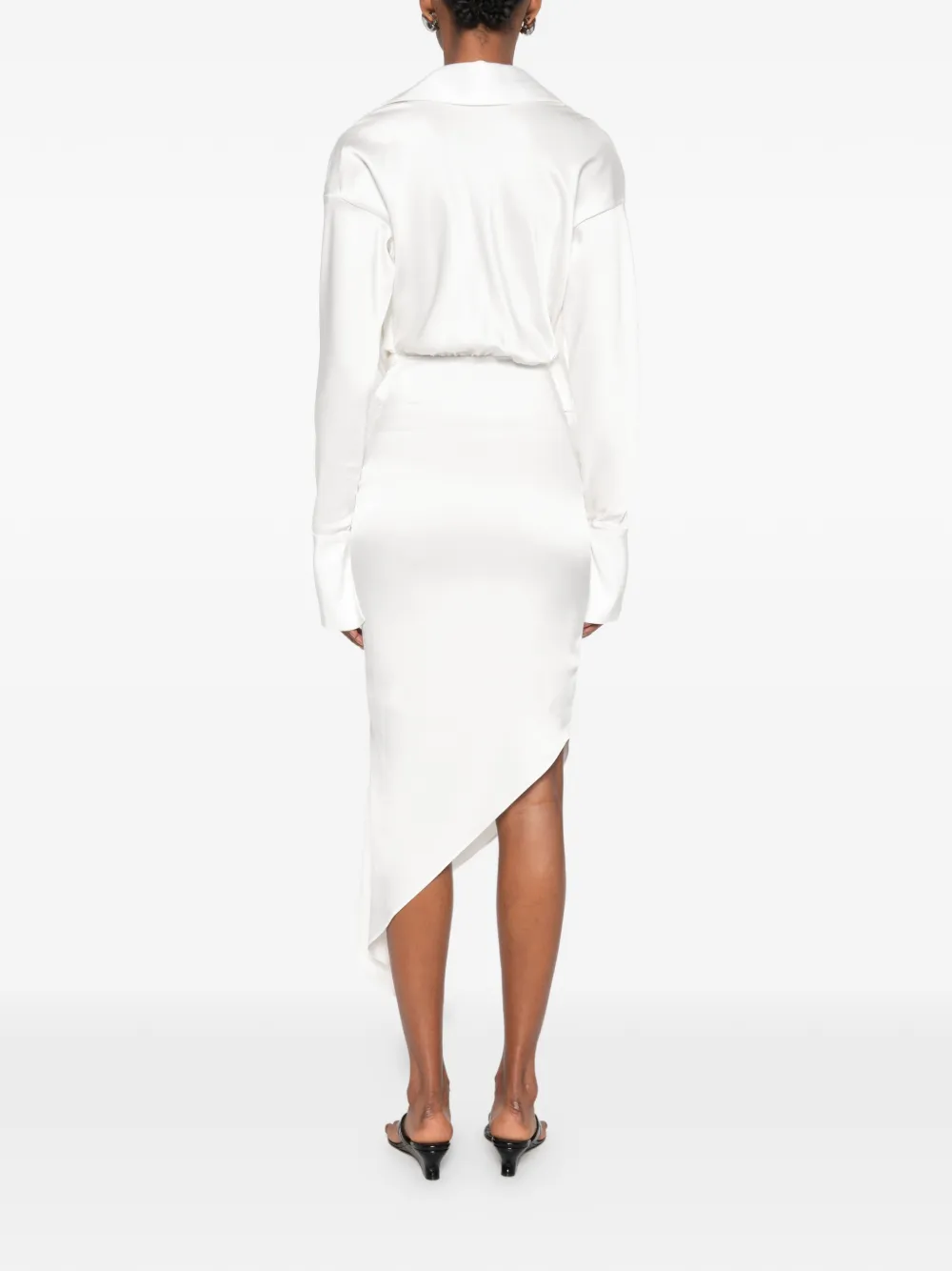 Vestiaire d'un Oiseau Libre Asymmetrisch gedrapeerde midi-jurk Wit