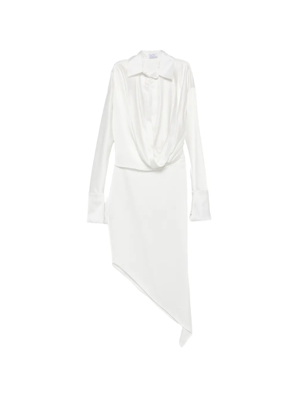 Vestiaire d'un Oiseau Libre Asymmetric draped midi dress - White