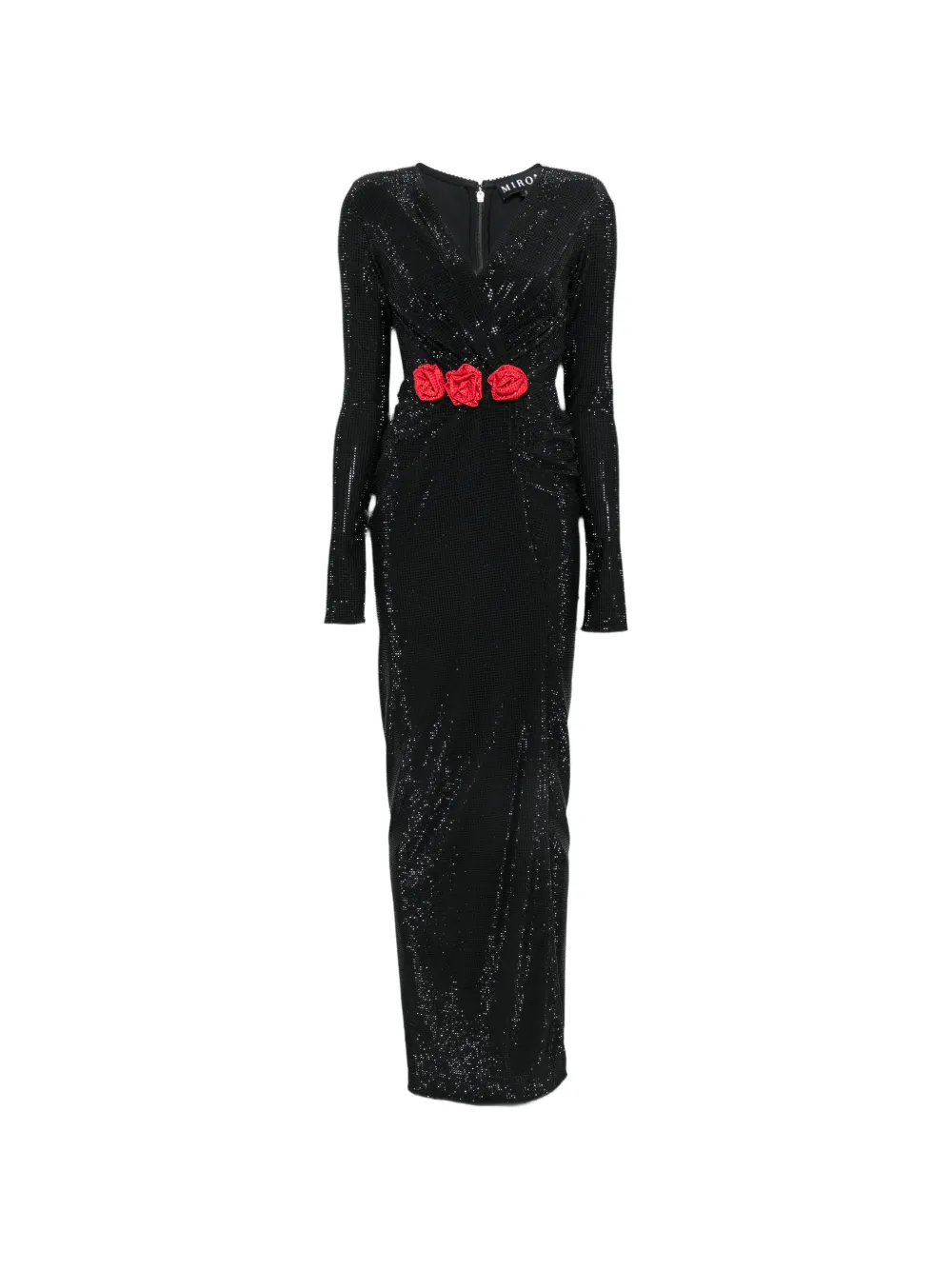 MIRON V-neck floral-detail maxi dress