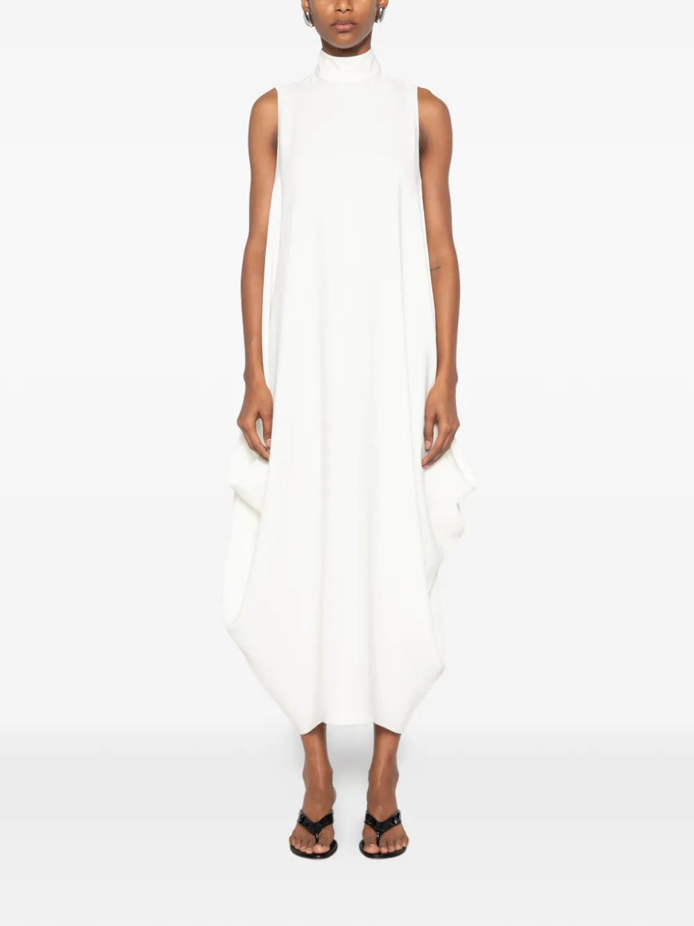 Vestiaire d'un Oiseau Libre Mouwloze jurk met uitgesneden details Wit