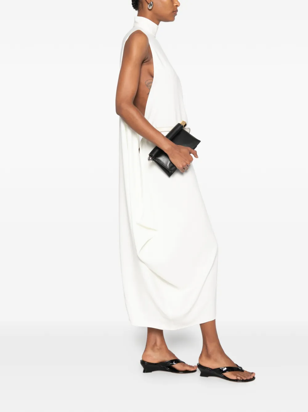Vestiaire d'un Oiseau Libre Mouwloze jurk met uitgesneden details Wit