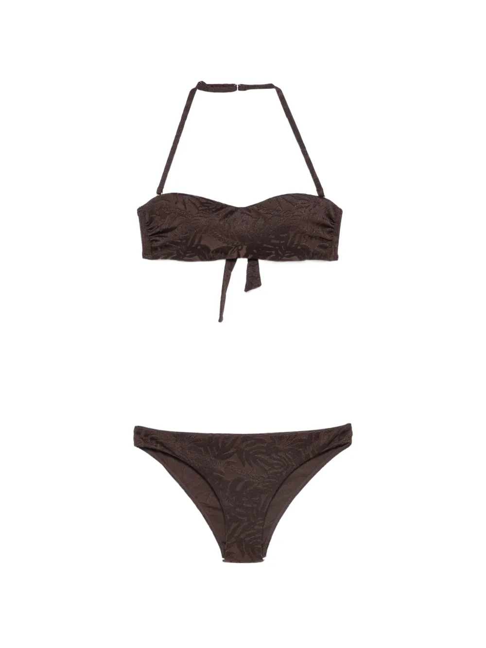 Emporio Armani jacquard-logo bikini - Marrone