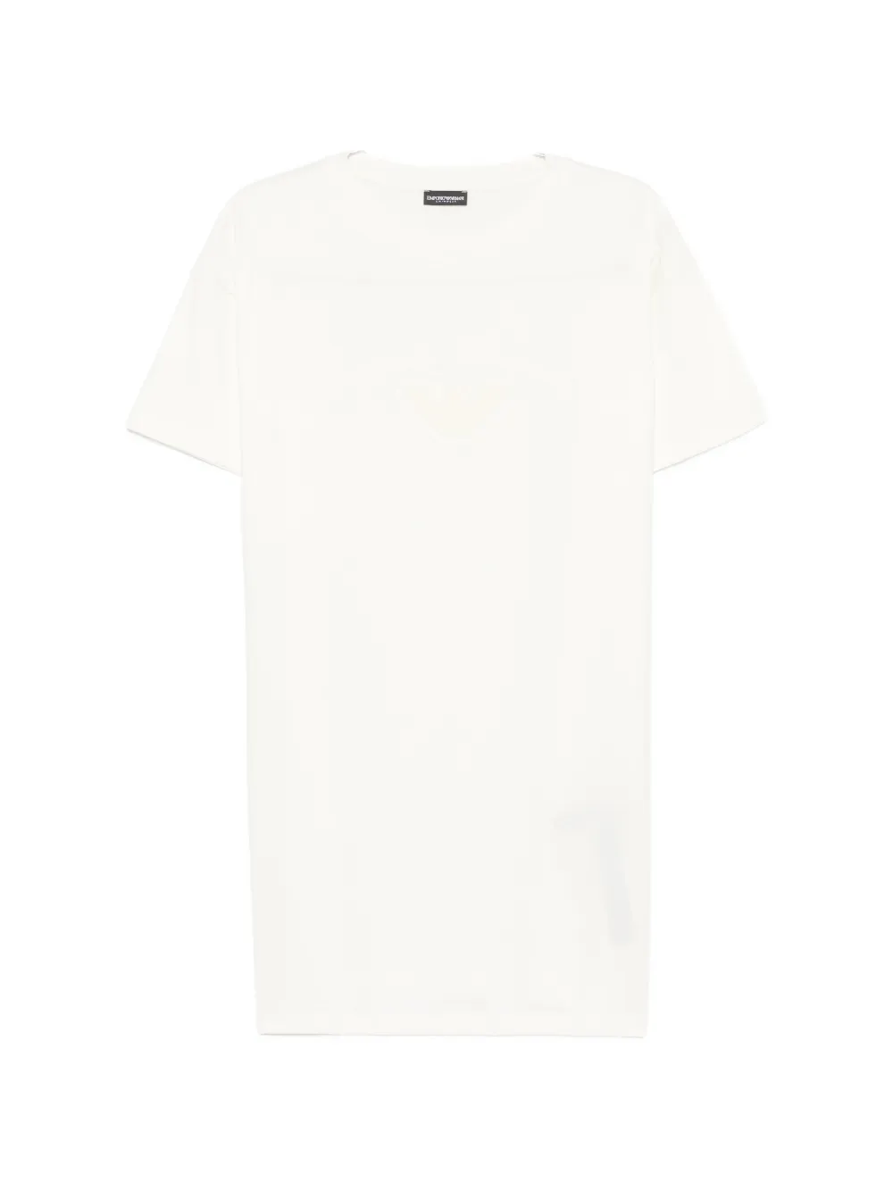 Emporio Armani logo-embroidered T-shirt beach dress - Gelb