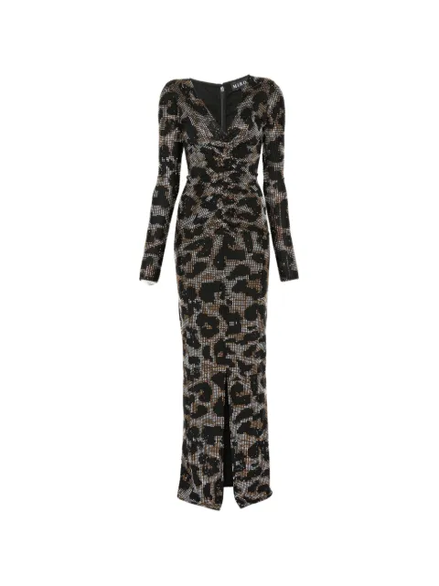 MIRON vestido fruncido con apliques
