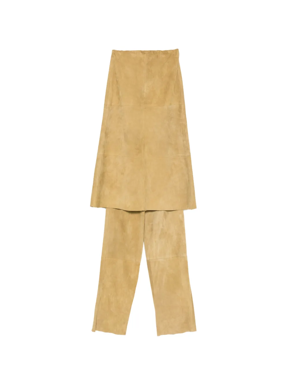 Vestiaire d'un Oiseau Libre strapless suede top and trousers - Toni neutri