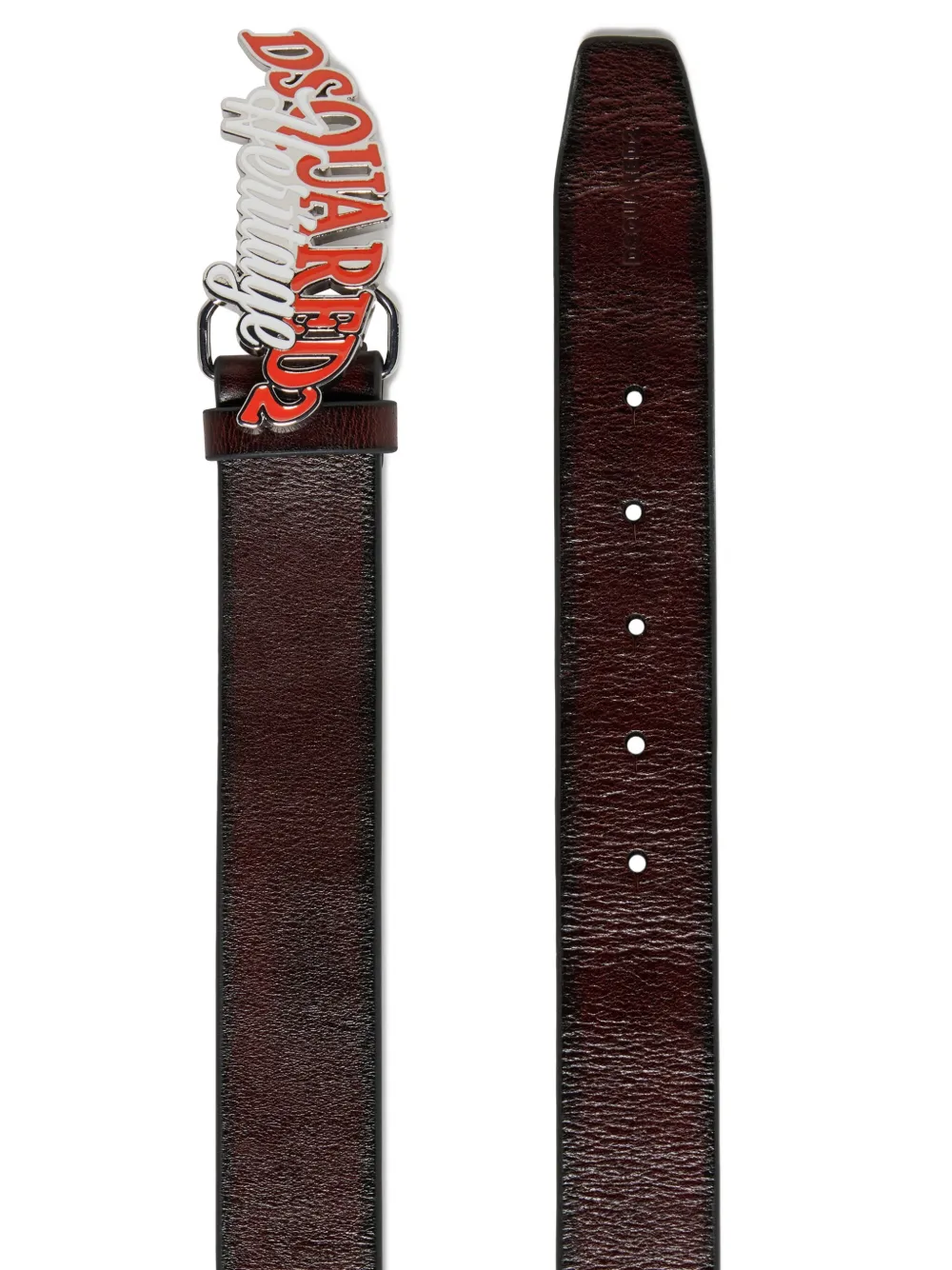 DSQUARED2 KIDS Heritage riem met logoplakkaat Bruin