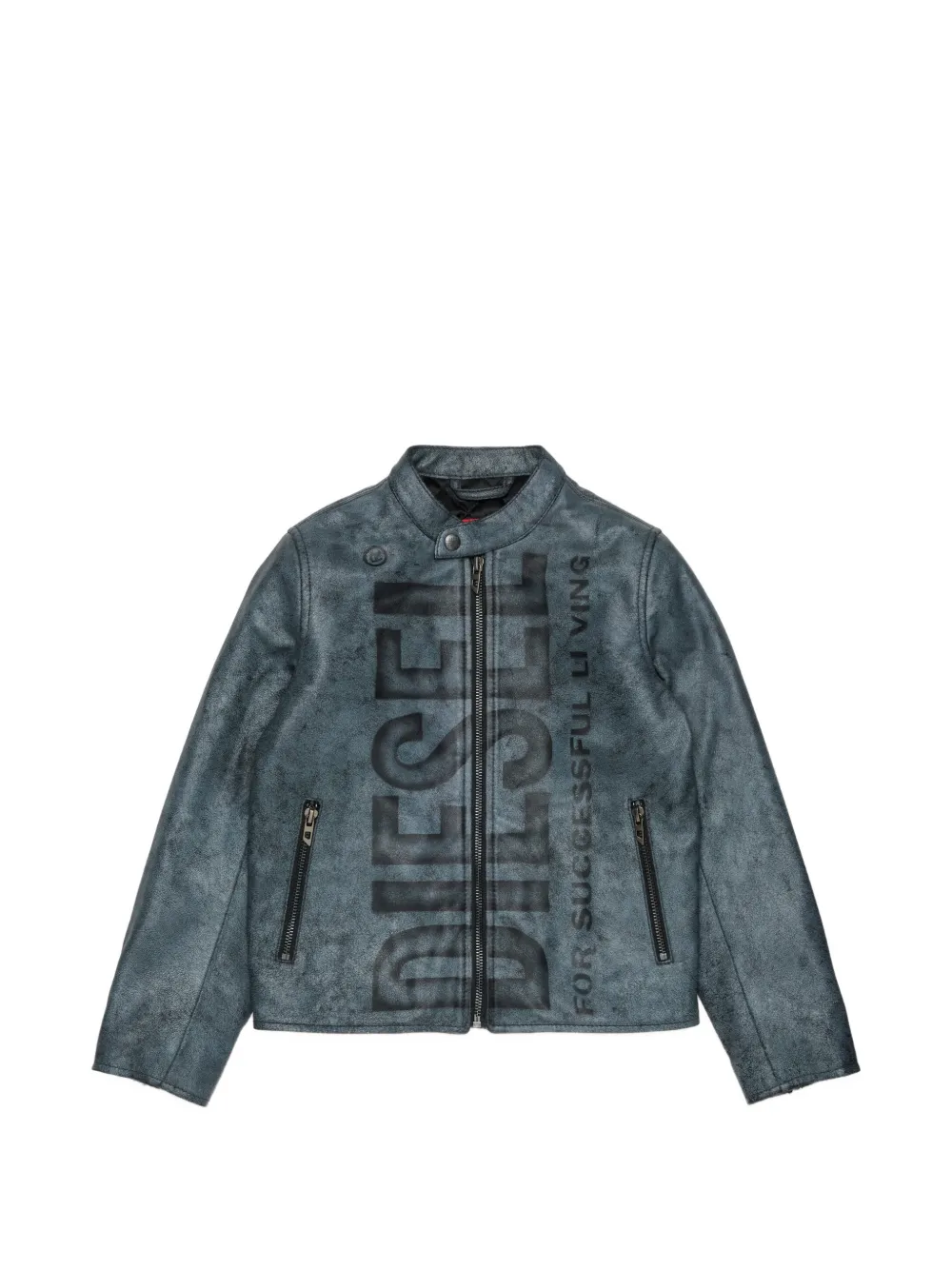 Diesel Kids Bomber con logo - Blu