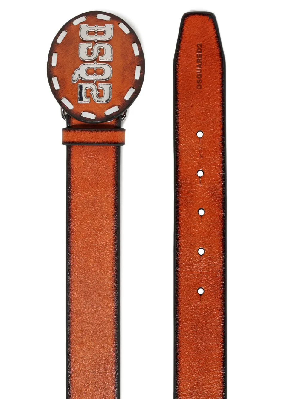 DSQUARED2 KIDS Riem met logoplakkaat en afwerking Bruin