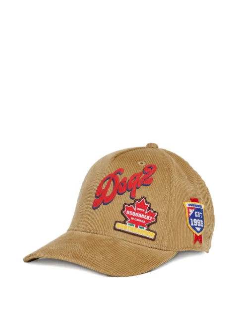 DSQUARED2 KIDS patch-embellished corduroy baseball cap