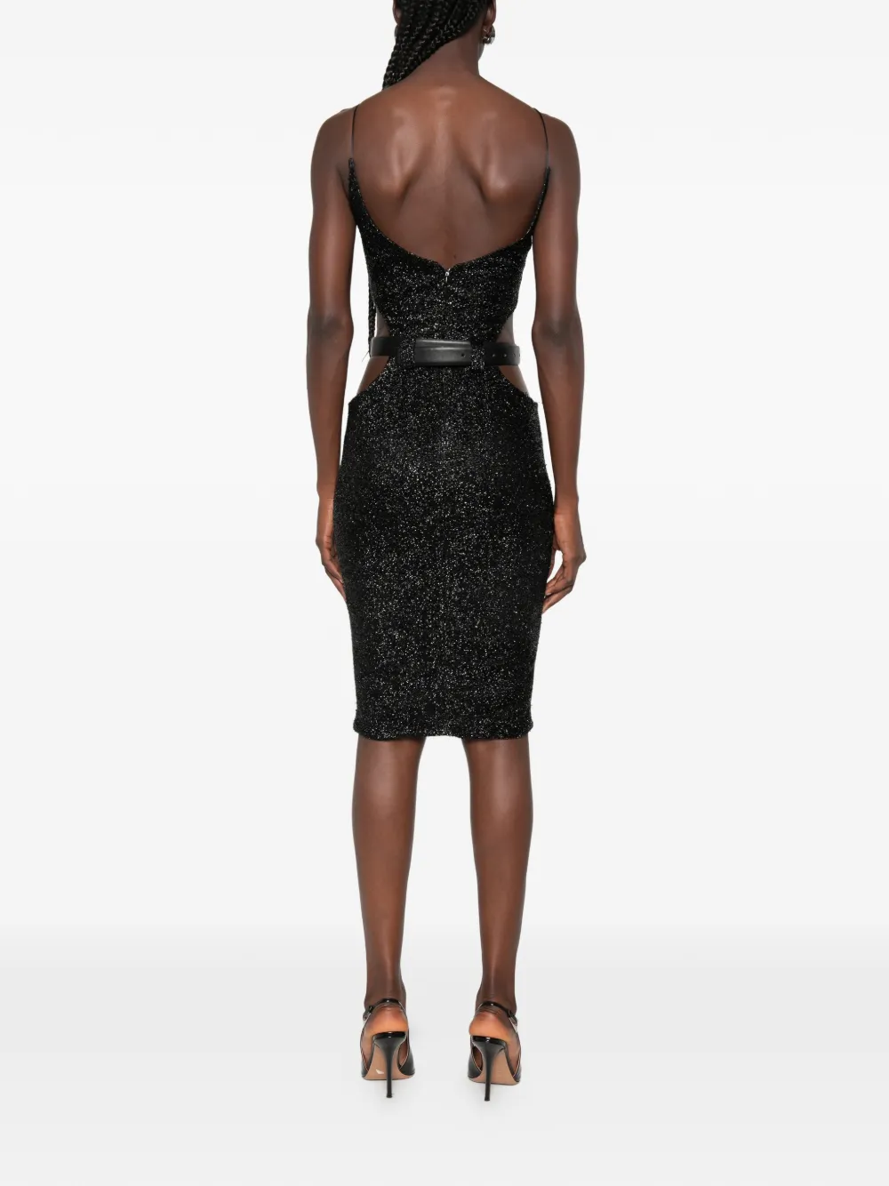 Vestiaire d'un Oiseau Libre Starlight midi-jurk met uitgesneden details Zwart