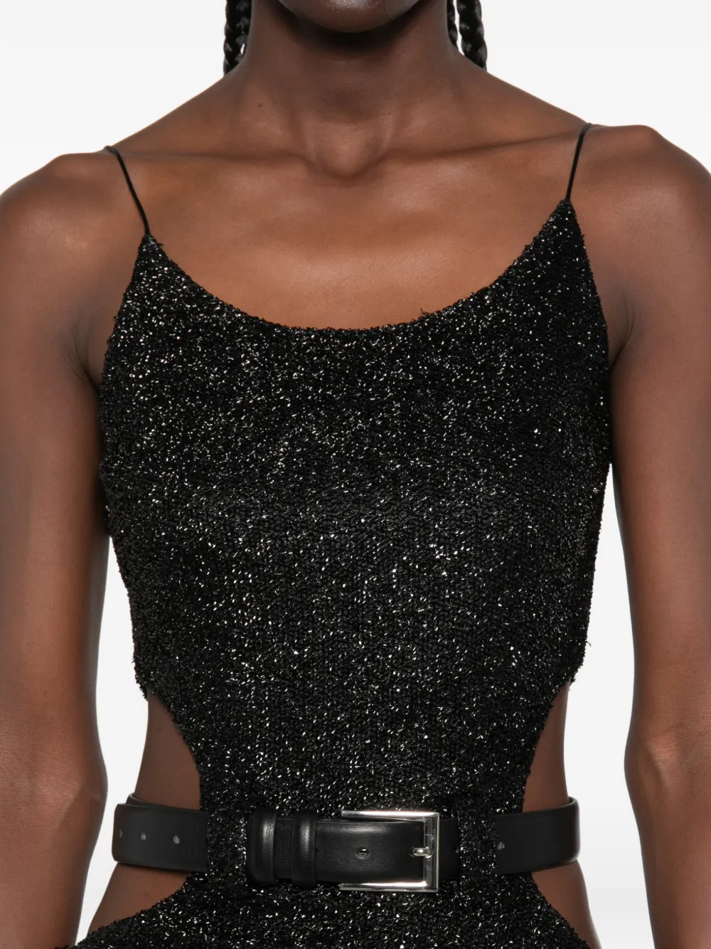 Vestiaire d'un Oiseau Libre Starlight midi-jurk met uitgesneden details Zwart