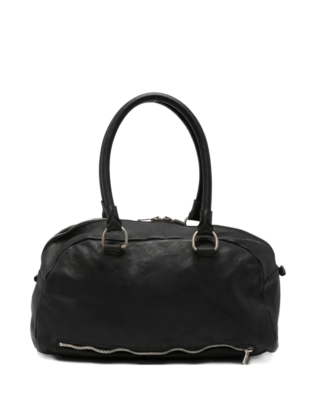 Guidi zip-detail leather tote bag - Nero