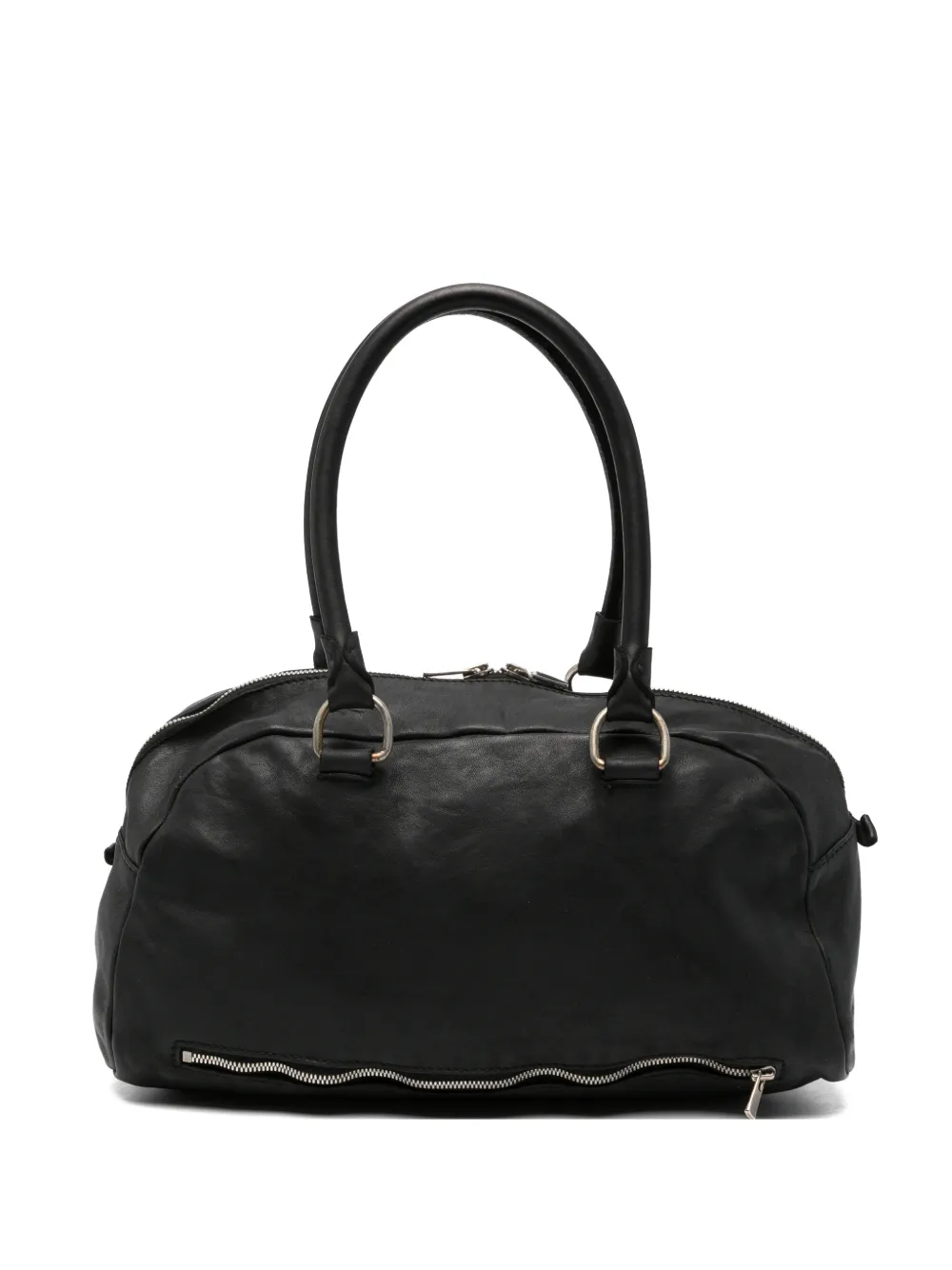 Guidi zip-detail leather tote bag - Nero