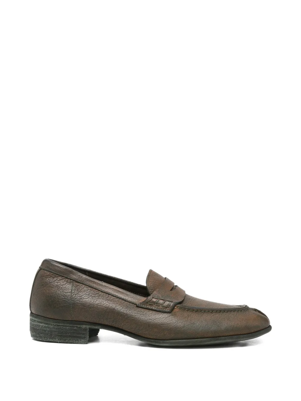 Guidi distressed-effect penny loafers - Marrone